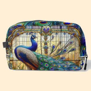 Regenbogen-Buntglas-Pfau-Dopp-Kit Waschbeutel