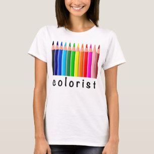 Regenbogen Buntstifte Colorist Design T-Shirt