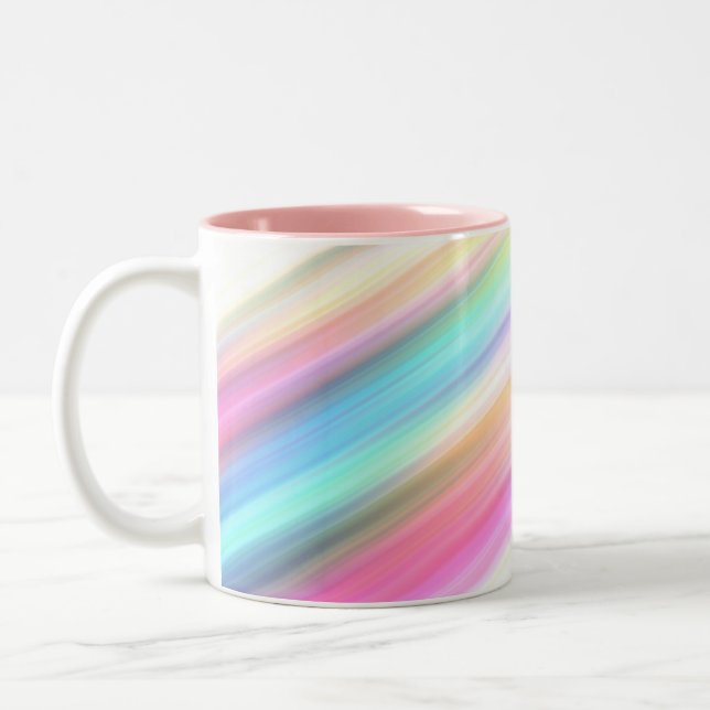 Regenbogen-Bürsten-Anschläge Zweifarbige Tasse (Links)