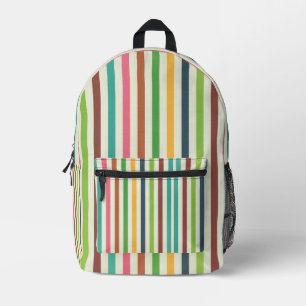 Regenbogen Button Streifen Retro-trendy farbenfroh Bedruckter Rucksack
