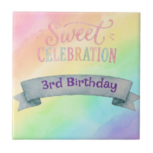 Regenbogen Candyland Geburtstag Keramikfliese