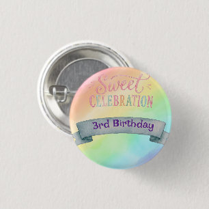 Regenbogen Candyland Geburtstagparty Untersetzer Button