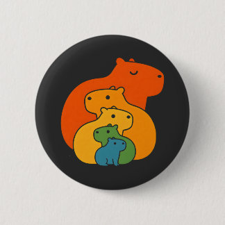 Regenbogen-Capybaras Button