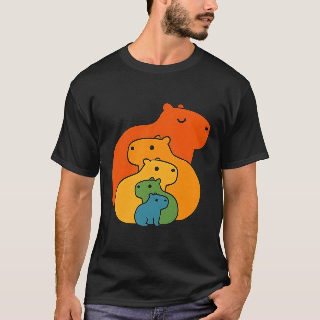 Regenbogen-Capybaras T-Shirt (Vorderseite)