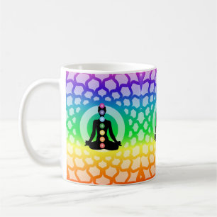 Regenbogen-Chakra-Yoga-Tasse – Heilige Geometrie K Kaffeetasse