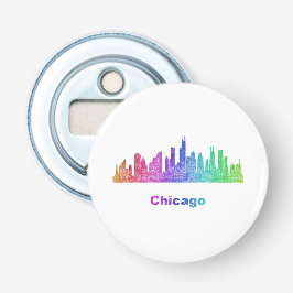 Regenbogen-Chicago-Skyline Flaschenöffner