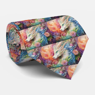 Regenbogen-Chinesisches-Drachen-Muster Krawatte
