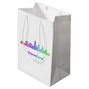Regenbogen-Cleveland-Skyline Mittlere Geschenktüte