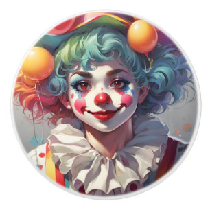 Regenbogen-Clown-Kinderzimmer Keramikknauf