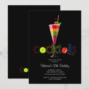 Regenbogen-Cocktailparty-Einladungen Einladung