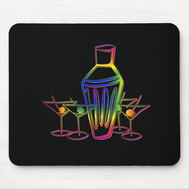 Regenbogen-Cocktails Mousepad (Vorne)