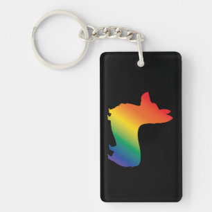 Regenbogen Corgi Schlüsselanhänger