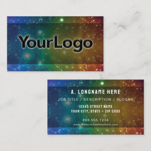 Regenbogen Cosmic Galaxy Stars Artisan Company Log Visitenkarte