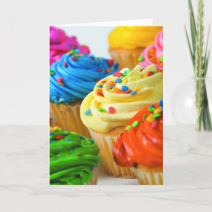 Regenbogen-Cupcake Karte