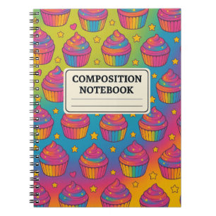 Regenbogen-Cupcake-Notizbuch Notizblock