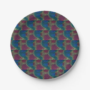 Regenbogen curlicue Muster Pappteller