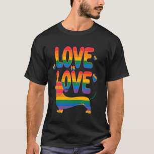 Regenbogen Dachshund Liebe Ist Liebe T-Shirt