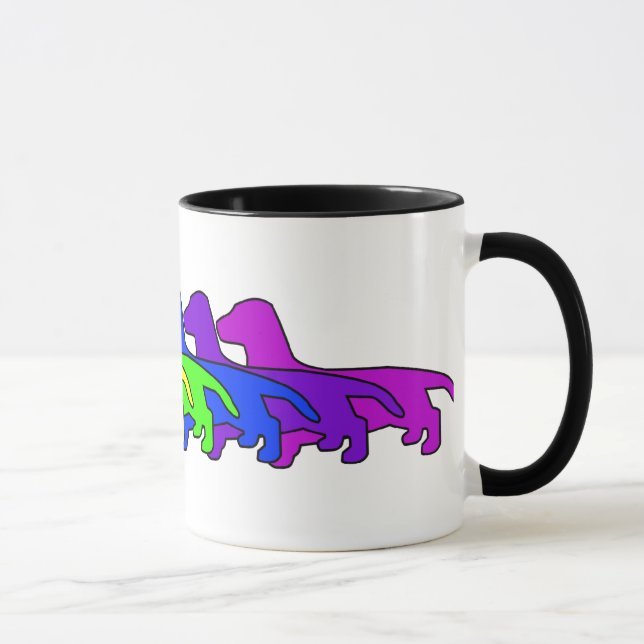 Regenbogen-Dackel Tasse (Rechts)