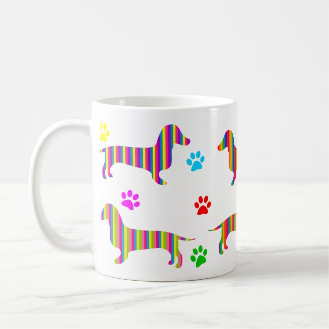 Regenbogen-Dackel-Tatzen der Tasse (Links)