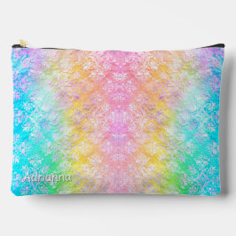[Regenbogen Damast] Elegante farbenfrohe weiche Pa Zubehörtasche