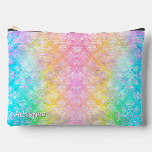 [Regenbogen Damast] Elegante farbenfrohe weiche Pa Zubehörtasche