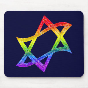 Regenbogen-Davidsstern Mousepad