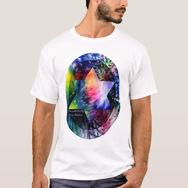 Regenbogen-Davidsstern T-Shirt (Vorderseite)