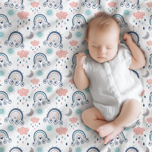 Regenbogen-Decke Geschenk Boho-Stil für Neugeboren Fleecedecke ( Rainbow Blanket Gift Boho Style for Newborn)