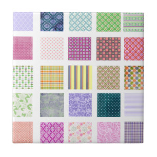 Regenbogen deckte Quadratmuster mit Ziegeln Fliese