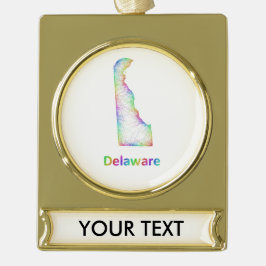 Regenbogen-Delaware-Karte Banner-Ornament Gold