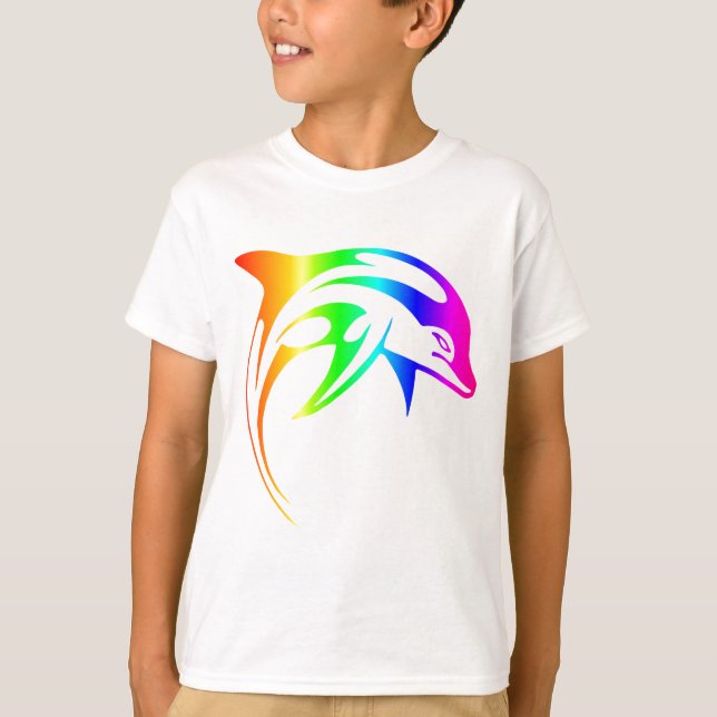 Regenbogen-Delphin T-Shirt (Vorderseite)
