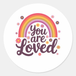 Regenbogen, den Sie lieben Runder Aufkleber