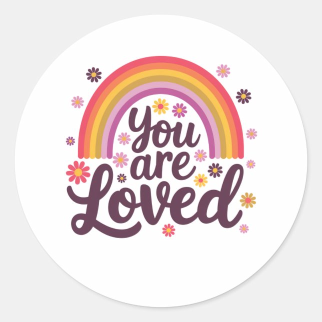 Regenbogen, den Sie lieben Runder Aufkleber (Vorderseite)