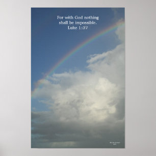 Regenbogen, denn mit Gott ist nichts unmöglich Poster