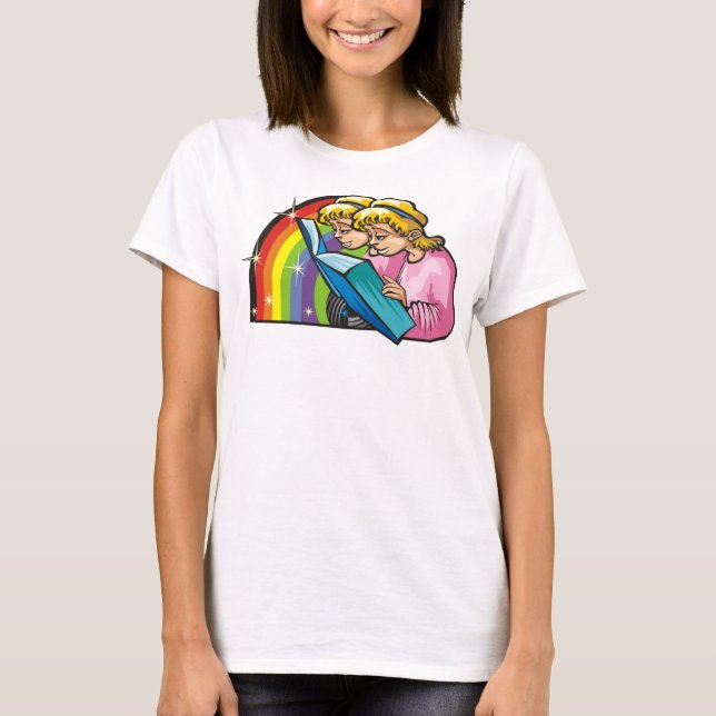 Regenbogen der 1980er Jahre mit Gemini Twins Readi T-Shirt (Vorderseite)