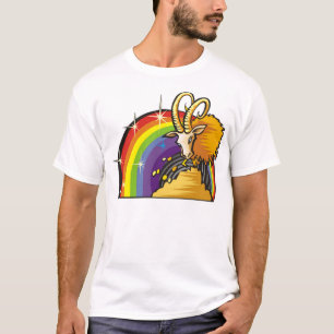 Regenbogen der 1980er mit Capricorn-Ziege T-Shirt