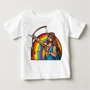 Regenbogen der 1980er mit Sagittarius Archer Baby T-shirt