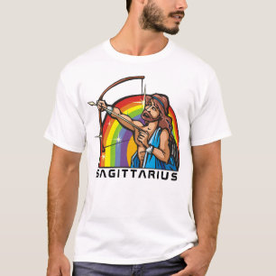 Regenbogen der 1980er mit Sagittarius Archer T-Shirt