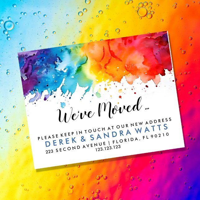Regenbogen der Farbe Adressänderung wir sind umgez Flyer (Von Creator hochgeladen)