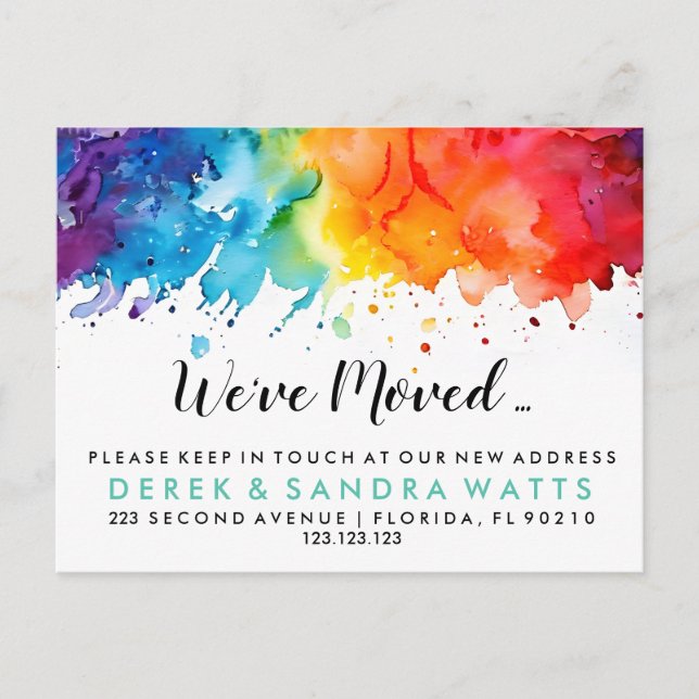 Regenbogen der Farbe Veränderung der Adresse, die  Ankündigungspostkarte (Vorderseite)