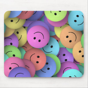 Regenbogen der farbenfrohen glücklichen Gesichter Mousepad