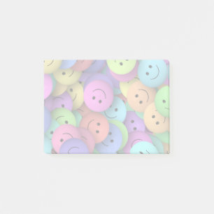 Regenbogen der farbenfrohen glücklichen Gesichter Post-it Klebezettel