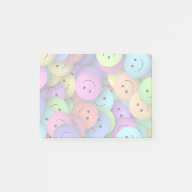 Regenbogen der farbenfrohen glücklichen Gesichter Post-it Klebezettel (Vorderseite)