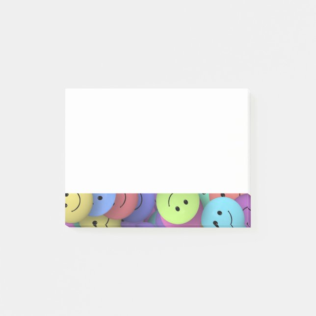Regenbogen der farbenfrohen glücklichen Gesichter Post-it Klebezettel (Vorderseite)