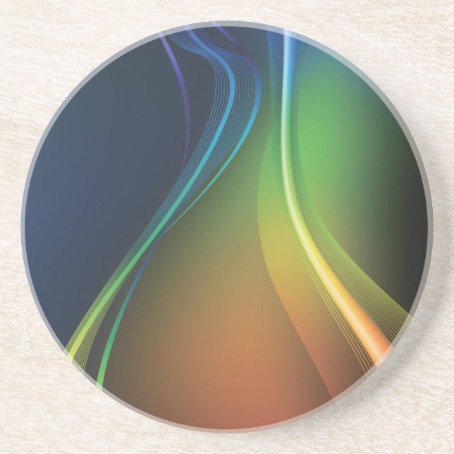 Regenbogen der farbigen Waves Getränkeuntersetzer (Vorne)