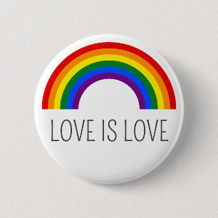 Regenbogen der Gay Pride. Liebe ist Liebe. Button