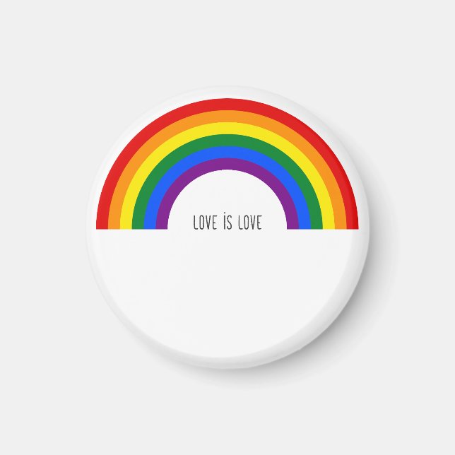 Regenbogen der Gay Pride. Liebe ist Liebe. Magnet (Vorne)