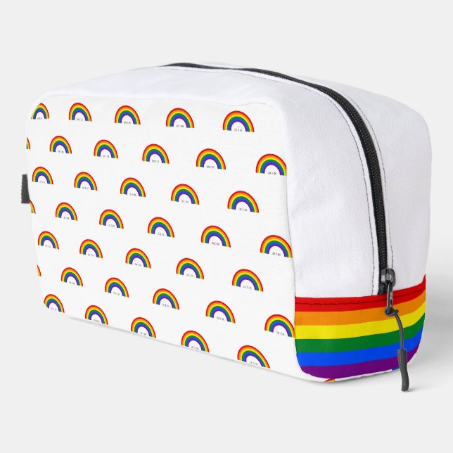 Regenbogen der Gay Pride. Liebe ist Liebe. Waschbeutel (Rechte Ecke)