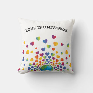 Regenbogen der Herzen Design Kissen