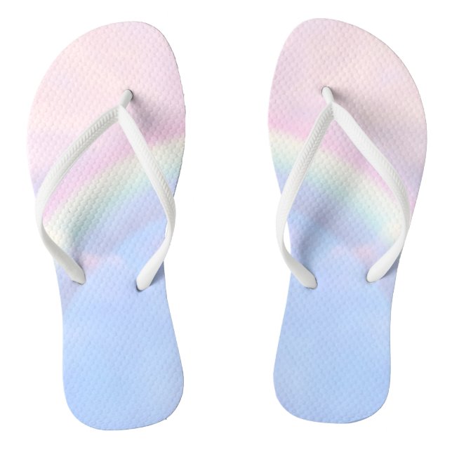 Regenbogen der Hoffnung - pastellfarben, Flip Flops (Fußbett)
